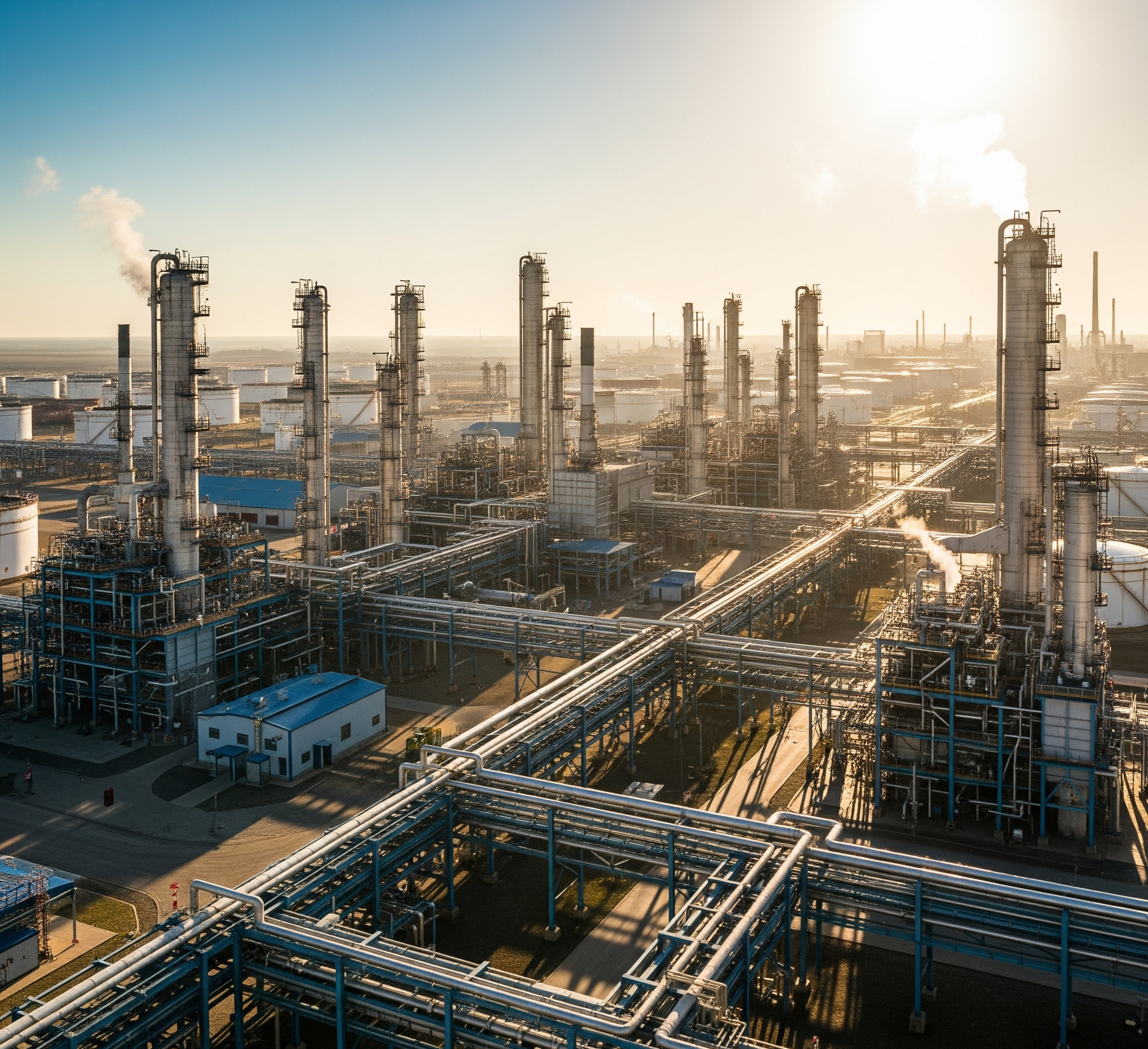 Modern oil refinery facility